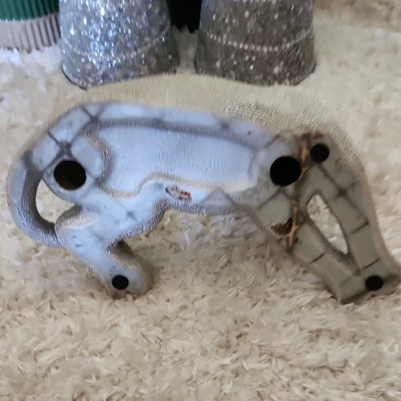 Gold Cat Figurine Decorative Accent for Shelf or Table - Picture 3 of 5